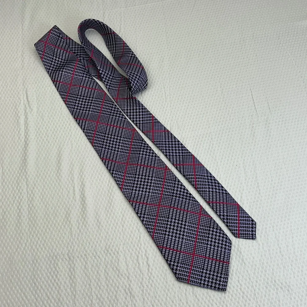Robert Talbott‎ Best of Class Nordstrom Silk Tie Houndstooth Plaid USA